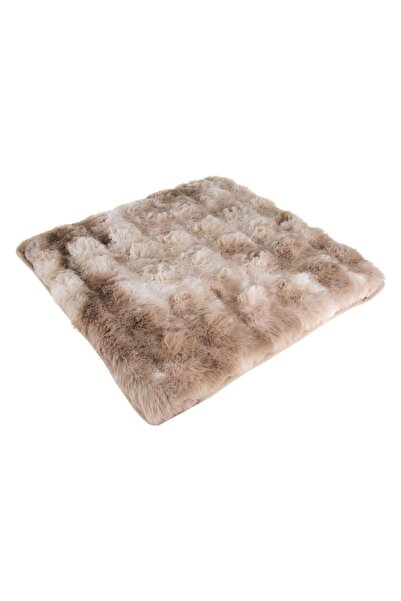 OEM Decorative seat cushion beige-brown faux fur embossed pattern 40x40cm