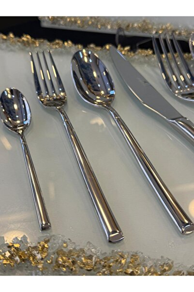 LOKMAN ZÜCCACİYE Nehi̇r Elegance 72 Pieces Simple 12 Person 18/10 Steel Cutlery Set (with Cardboard Box)