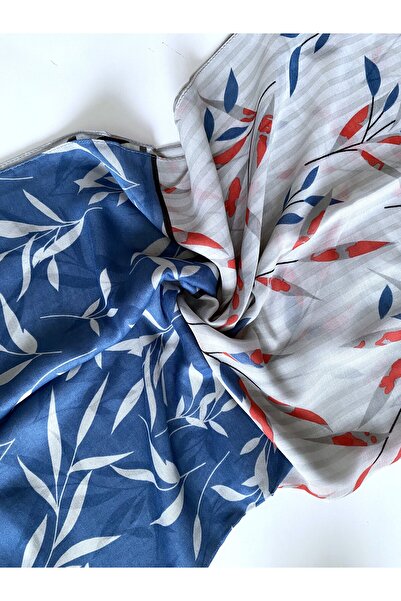 GOX Leaf Pattern Striped Multi-Colored Cotton Shawl