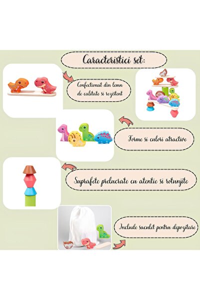 Arelair Magic Box Dinosaur Scale, Montessori Balance Toy, Wood, +3 years