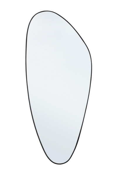 Bizzotto Oglindă de perete cu ramă din oțel negru Asteroid 56x1,5x130 cm