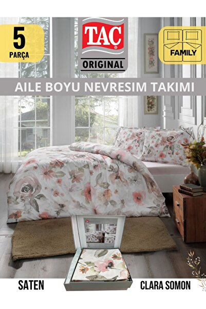 Taç CLARA SOMON AILE FAMILY SATEN NEVRESIM TAKIMI CIFT KIŞILIK 160X220 CM 2 ADET