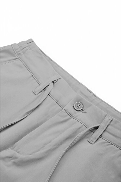DeepSEA Men's Gray Flexible Fabric Slim Fit Elastic Waist Casual Sports Trousers 2601070
