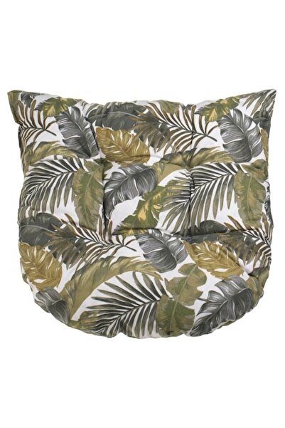 OEM Pernă de podea albă cu model de potcoavă și frunze de bananier 45x50 cm