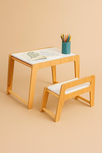 AZM DESİGN Zarya - Çocuk Çalışma Masası Ve Etkinlik Masası Takımı - 18mm Kontraplak