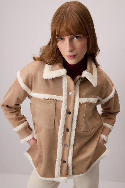 Touché Privé Suede Shirt with Plush Detail