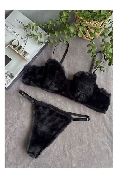 Zemella Kadın Yumuşak Peluş Kumaşlı, Ayarlanabilir Askılı Sütyen Takımı