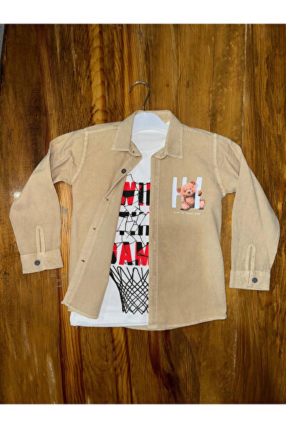 ZENGEZUR MALL MTXDPN Combinație de tricou și cămașă pentru 4-8 ani, nurcă (22...