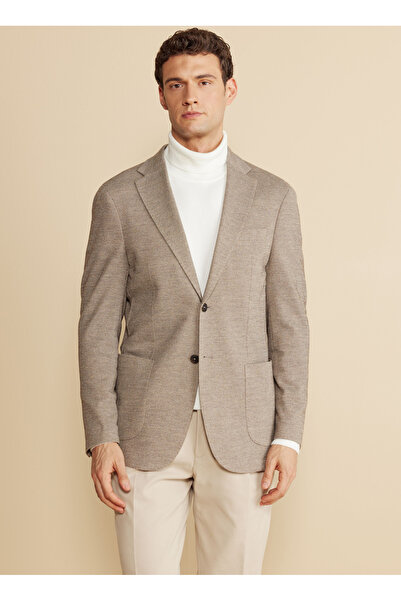 BROOKS BROTHERS Regular Fit Koyu Bej Erkek Ceket BBFW25MBL014