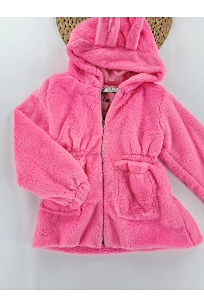 Butik Girl's Plush Fleece Coat Medium Thickness Hooded Welsoft Coat