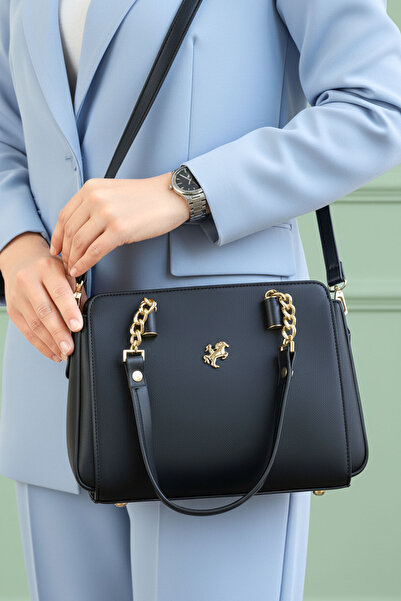 POLO CLUB Women's Polo 4 Compartment Chain Detailed Long Crossbody Strap & Handbag (24X19 cm)