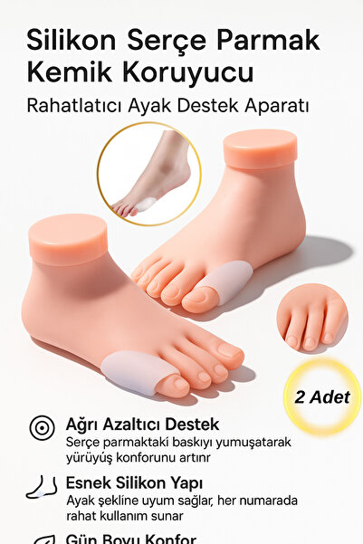 Hane Dostu 2 Adet Silikon Serçe Parmak Kemik Koruyucu – Rahatlatıcı Ayak Dest...