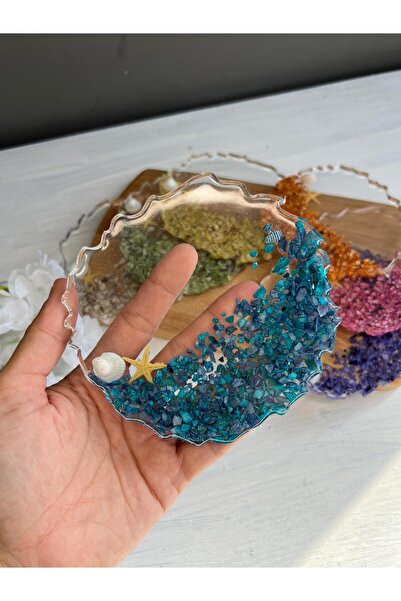 Sultan Tasarım Single Color Sea Shell Epoxy Coaster - 1 Piece