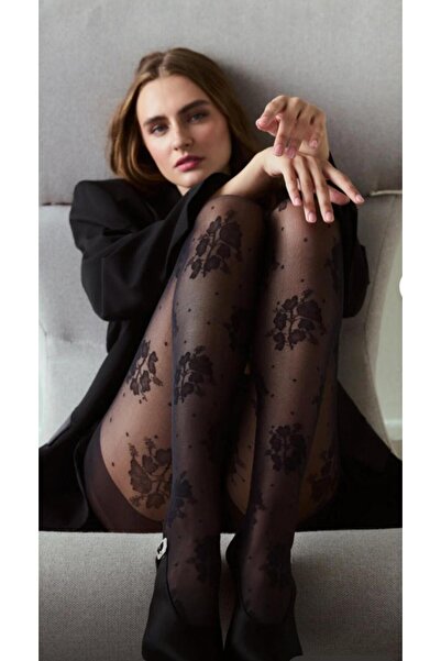 Penti Kids Chiloți negri cu flori romantice