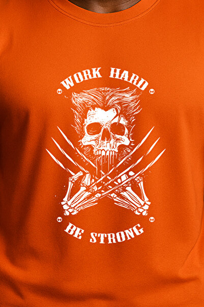 BESSA Orange Printed Sportsman Tank Top Crew Neck Cotton Sleeveless Wolvi Men