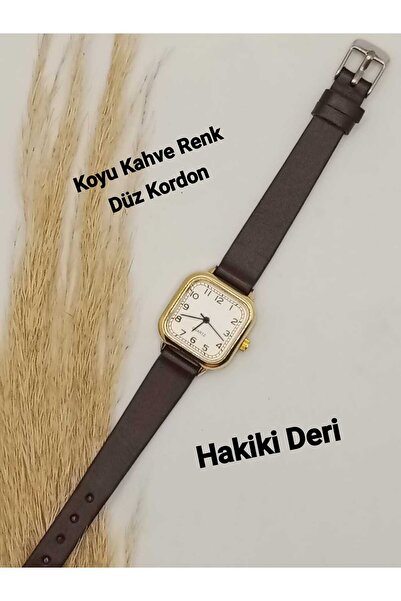 Brality Genuine Leather Vintage Model Dark Brown Cord Retro Women Wristwatch ...