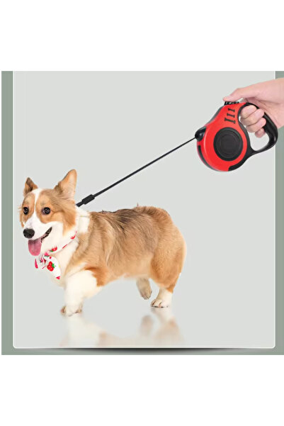 ADLUMUS Retractable leash for walking medium or large dogs and cats, 5m, RED