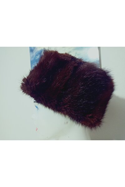 hoaryage Unisex Genuine Mink Leather Wolf Hat Genuine Wolf Kipchak Börk Hat