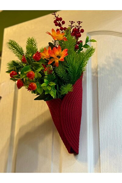 Hediyeninellitonu Door Ornament Handmade Straw Door Ornament Custom Design (Flowers Are Not Included)