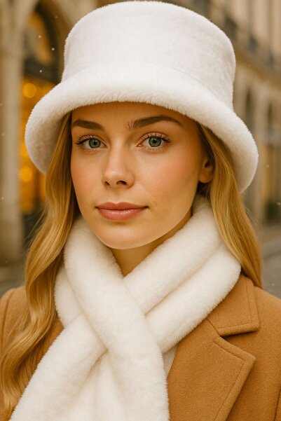 mrcans Premium Imported Plush Scarf and Beanie Set Warm and Soft Warm Winter Wear