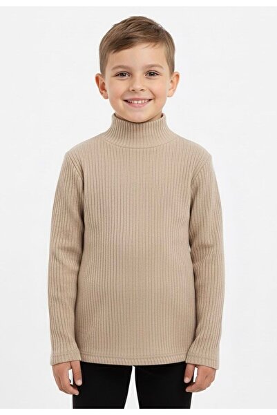 MEYİCA حياكة مضلعة بادي للأطفال باللون البيج