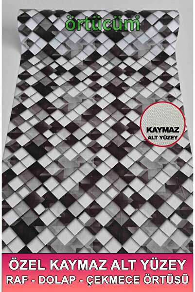 Örtücüm Kaymaz Kaydırmaz Pvc Dolap İçi Raf Örtüsü Buzdolabı Çekmece Kaymaz Ço...