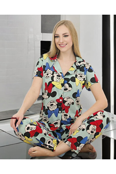 altınok fashion Turquoise Minnie Pajama Set