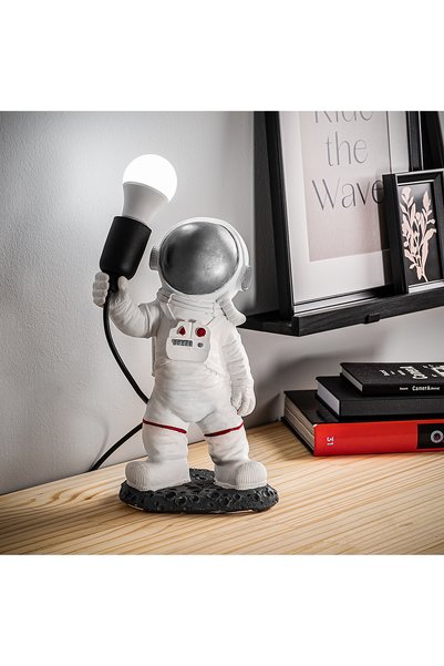 MOİRA Astronaut Table Lamp Decorative Children's Room Night Light with E27 Base and Space Figure, Yak-017-B