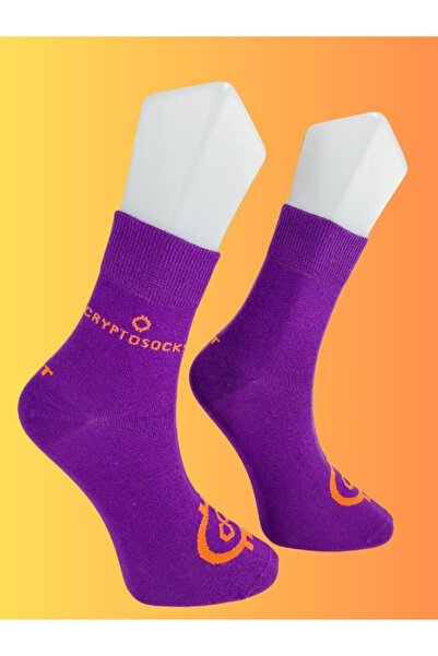 Shuttle Park Special Series Happy Colorful Patterned Bitcoin Written Sock Fun Comfortable Design Style Bamboo College Socks