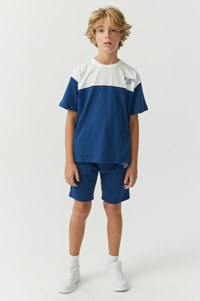 PAULMARK Boy's Color Mixed Lettered Double Suit