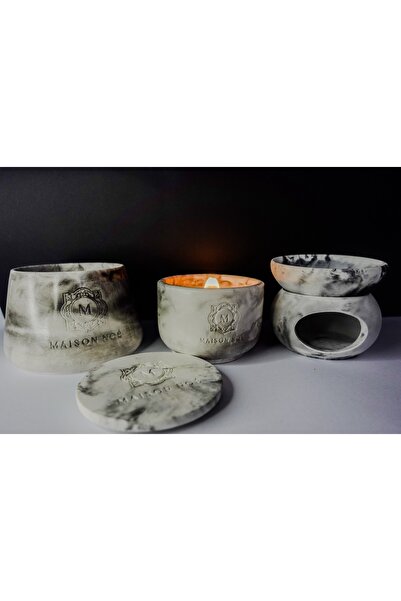 Maison Noe Noir Marble Buhurdanlık-Wax Melt Set