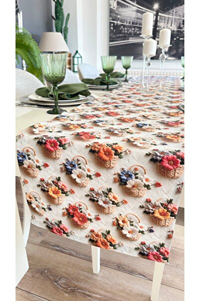 Decamor home 3D Floral Patterned Colorful Runner Stain Resistant Liquid Proof