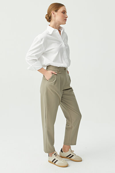 PAULMARK Γυναικείο υφασμάτινο παντελόνι με πλισέ