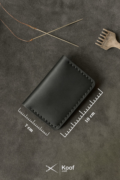 Koof Craft Slim Duo 100% Genuine Leather Card Holder – Handmade, Minimal Card Holder, Gift
