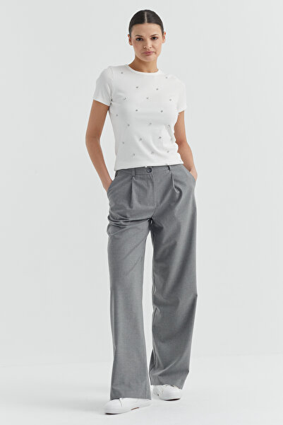 PAULMARK Women's Wide Leg Fabric Trousers