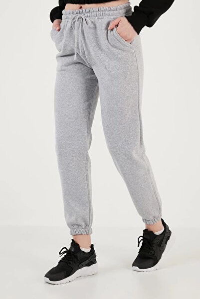 ZENGEZUR MALL Mtxdpn 3 Thread Sh Fleece-Lined Leg Elasticated Tracksuit Gray İs001 (232419) (Size: S)