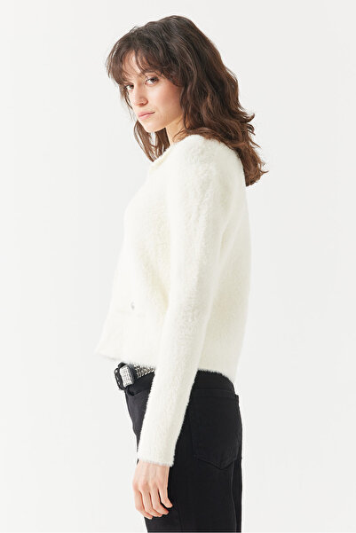 PAULMARK Women's pocketed cardigan with plush look