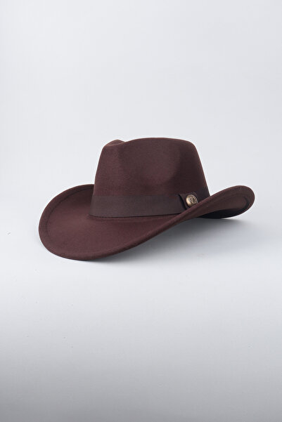 Kapin Kahverengi Kovboy Fötr Şapka