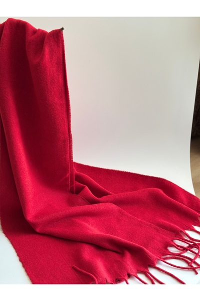 FirstRoseStore Kırmızı Yumuşak Dokulu Atkı Şal