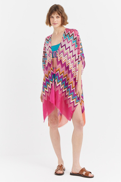 PAULMARK Women's Front Tie Patterned Pareo