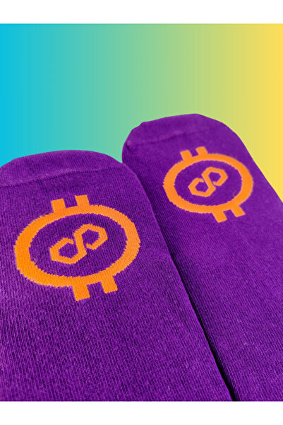 Shuttle Park Special Series Happy Colorful Patterned Bitcoin Written Sock Fun Comfortable Design Style Bamboo College Socks