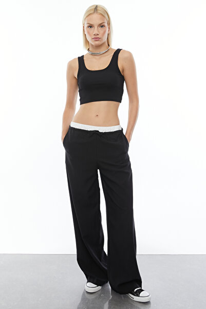 PAULMARK Pantaloni cu detaliu în talie, cu combinație de culori