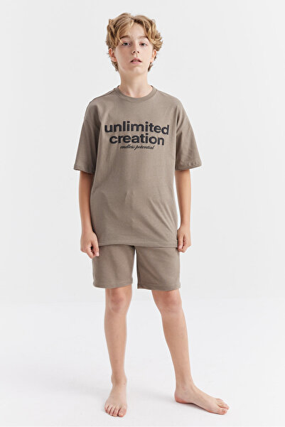 PAULMARK Men's Letter Print Detailed Shorts Set