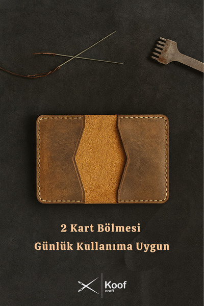 Koof Craft Slim Duo 100% Genuine Leather Card Holder – Handmade, Minimal Card Holder, Gift