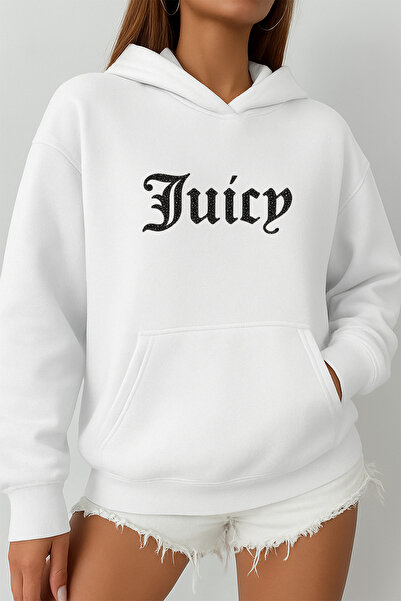 Bozz&Bozz Collection Women's Oversized Juicy Crystal Stone Printed Hoodie Sweatshirt