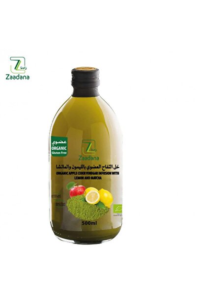 SHMOOOL خل التفاح العضوي البكر بالليمون و الماتشا 500 مل