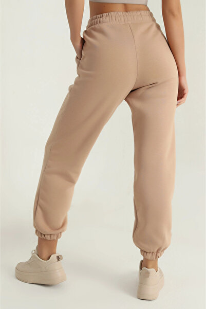ZENGEZUR MALL Mtxdpn 3 Thread Sh Fleece-Lined Leg Elasticated Tracksuit Biscuit İs001 (232416) (Size: m)
