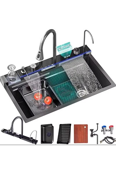 hoffmans Chiuveta Inteligenta Multifunctionala Smart - Afisaj Digital, Doua Cascade, Iluminare Ambientala