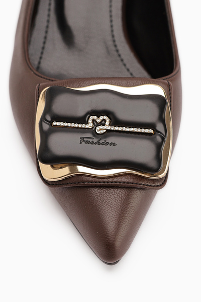 Limoya Judita Brown Buckle Women's Heeled Shoes