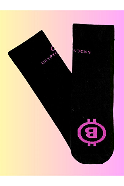 Shuttle Park Special Series Happy Colorful Patterned Bitcoin Written Sock Leisure Comfortable Stylish Design Style Bamboo College Socks